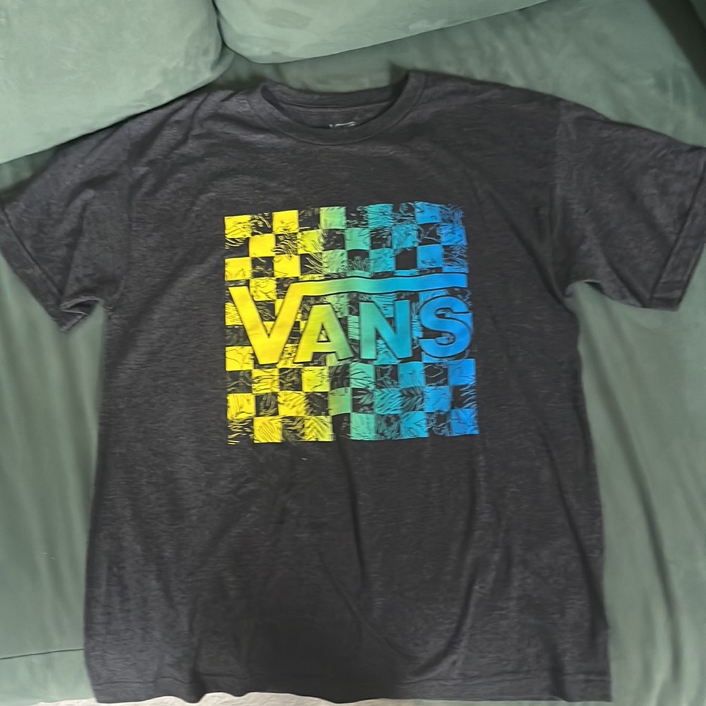 Kids XL Grey Vans T-shirt with colorful logo